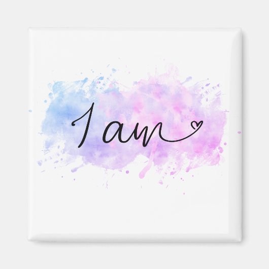Aimant *~* I AM Affirmation Intention Blob Abstrait (Devant)