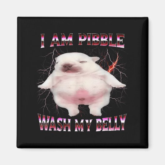 Aimant I Am Bble Wash My Belly Funny Dog Meme  (Devant)