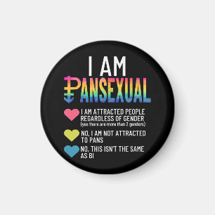 Aimant I Am Pansexual - LGBTQIA Pride Coeurs Arc En Ciel 