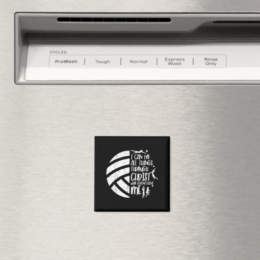 Aimant I Can Do Things Through Christ Volleyball Christia (In Situ (Lave-vaisselle))