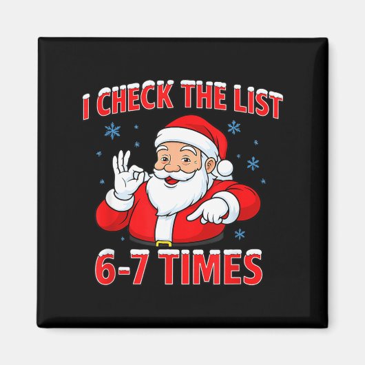 Aimant I Check The List 67 Times Santa Gen Z Slang Raunch (Devant)