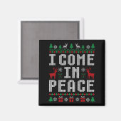 Aimant I Come In Peace Couple Matching Ugly Christmas Swe (Recto/Verso)