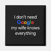Aimant I Don't Need Google, My Wife Knows Everything Funn (Devant)