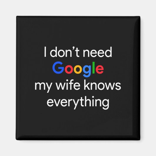 Aimant I Don't Need Google, My Wife Knows Everything Funn (Devant)