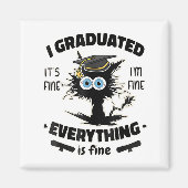 Aimant I Graduate Class Funny Black Cat Graduation (Devant)