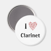 Aimant I Heart Clarinet - Instrument de musique (Recto/Verso)