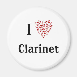 Aimant I Heart Clarinet - Instrument de musique