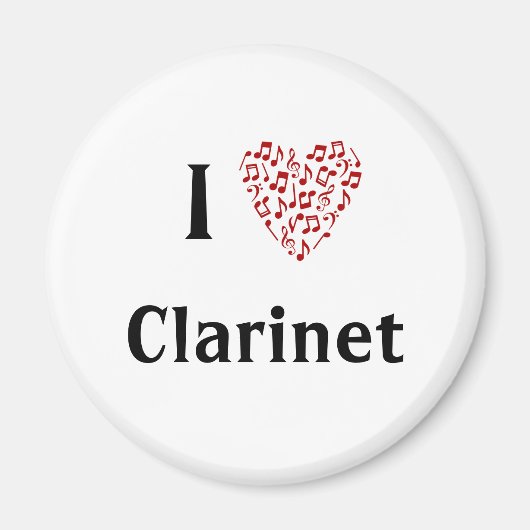 Aimant I Heart Clarinet - Instrument de musique (Devant)