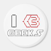 Aimant I Heart Geek ASCII ART (Devant)