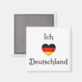 Aimant "I Heart Germany" Allemand Pride World Traveller (Recto/Verso)
