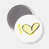 Aimant I Heart Graffiti Jaune (Recto/Verso)