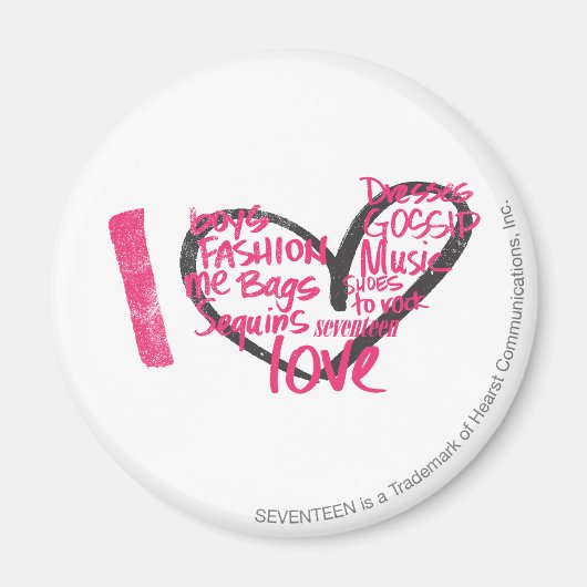 Aimant I Heart Graffiti Magenta (Devant)