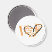 Aimant I Heart Graffiti Orange (Recto/Verso)