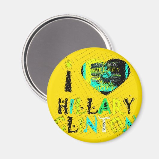 Aimant I Heart Hillary Clinton : Graffiti Expression Art (Recto/Verso)