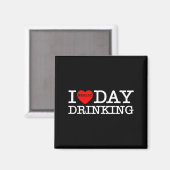 Aimant I Heart Love Day Drinking Party Funny Barbecue Fam (Recto/Verso)