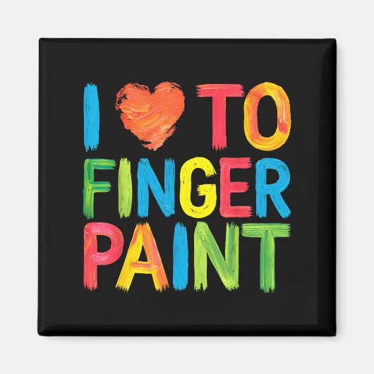 Aimant I Heart Love To Finger Paint Cute Couple Valentine (Devant)