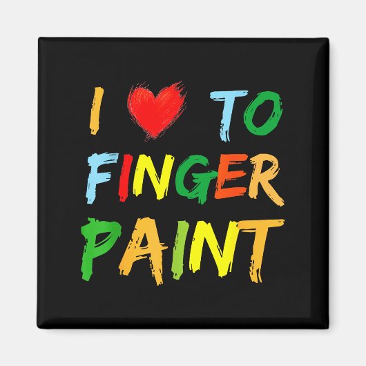 Aimant I Heart Love To Finger Paint I'm Paint Cute Couple (Devant)