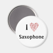 Aimant I Heart Saxophone - Instrument de musique (Recto/Verso)