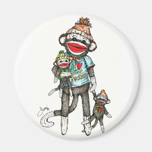 Aimant I Heart Sock Monkeys