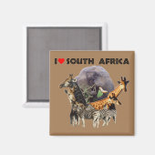 Aimant I Heart South Africa Wildlife Collage (Recto/Verso)