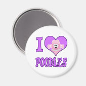 Aimant i I Love poodles (Recto/Verso)