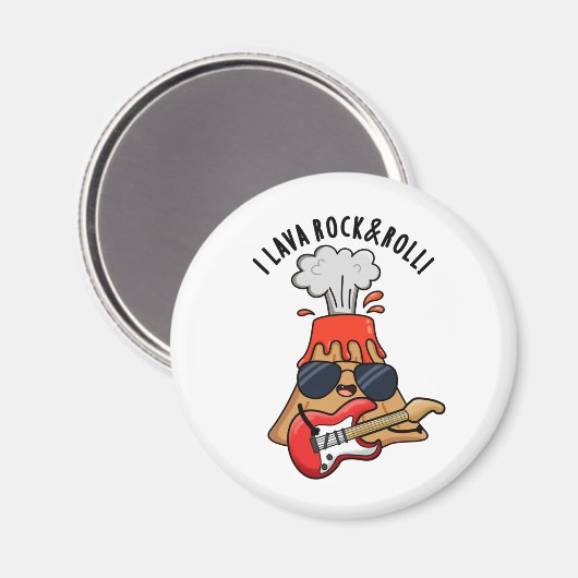 Aimant I Lava Rock Et Roll Funny Volcano Pun (Recto/Verso)
