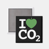 Aimant I Leaf CO2 - J'aime Carbon Dioxyde noir réfrigérat (Recto/Verso)