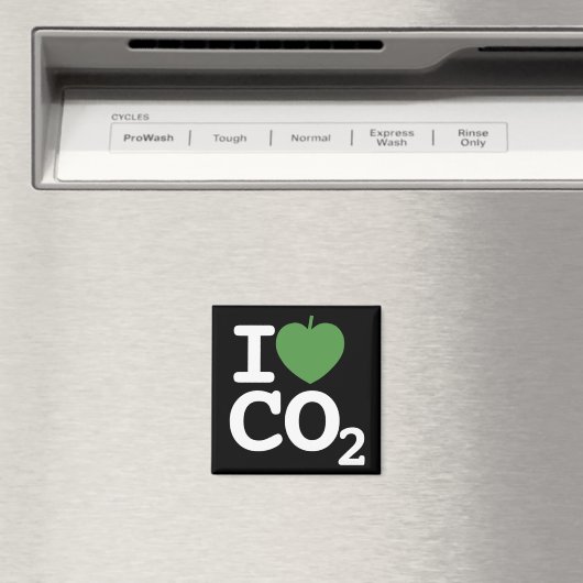 Aimant I Leaf CO2 - J'aime Carbon Dioxyde noir réfrigérat (In Situ (Lave-vaisselle))