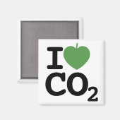 Aimant I Leaf CO2 - J'aime le réfrigérateur Dioxyde de ca (Recto/Verso)