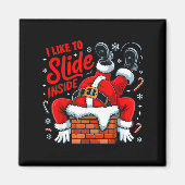 Aimant I Like To Slide Inside Funny Santa Couple Matching (Devant)