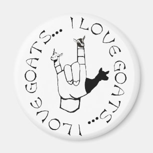 Aimant I Loats Chèvres ASL Signal Langue Main Symbole