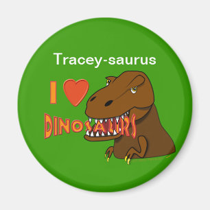 Aimant I Lot I Heart Dinosaures Caricature Tyrranosaurus 