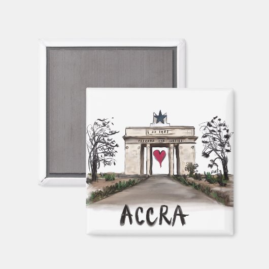 Aimant I Love Accra (Recto/Verso)