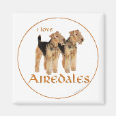 Aimant I Love Airedales (Devant)