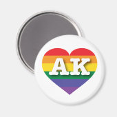 Aimant I Love Alaska Rainbow Heart (Recto/Verso)