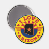 Aimant I Love Arizona State Map and Flag (Recto/Verso)