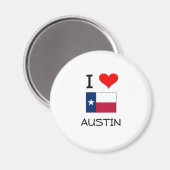 Aimant I Love Austin Texas (Recto/Verso)