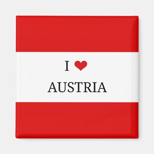 Aimant I Love Austria, Drapeau de l'Autriche (Devant)