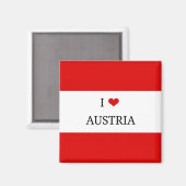 Aimant I Love Austria, Drapeau de l'Autriche (Recto/Verso)