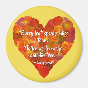 Aimant I Love Automne—Rouge Aspen Leaf Heart 1, Citation