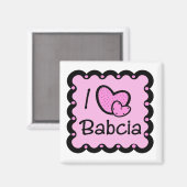 Aimant I Love Babcia Cute T-Shirt (Recto/Verso)