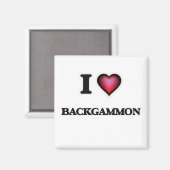 Aimant I Love Backgammon (Recto/Verso)