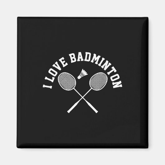 Aimant I Love Badminton Player Gift Retro Style (Devant)