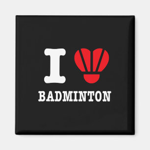 Aimant I Love Badminton Tee - Funny Shuttle Heart Parody