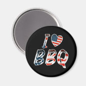 Aimant I Love BBQ, American Patriotic (Recto/Verso)