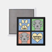 Aimant I Love Bedlington Terriers (Recto/Verso)