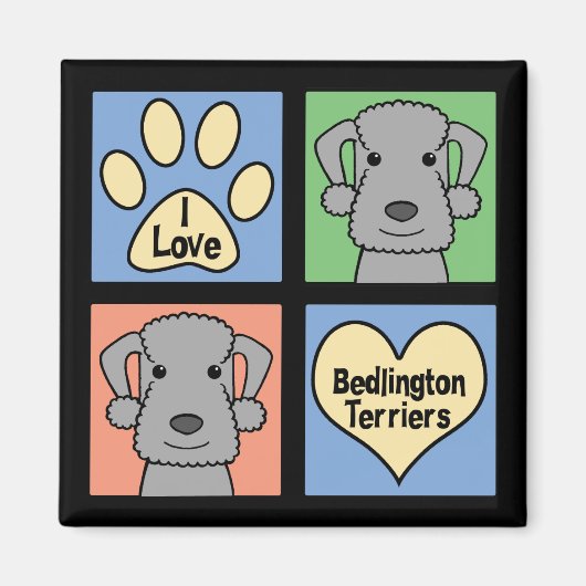 Aimant I Love Bedlington Terriers (Devant)