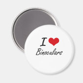 Aimant I Love Binoculars Design artistique (Recto/Verso)