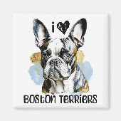 Aimant I Love Boston Terriers (Devant)