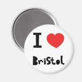 Aimant I love Bristol (Recto/Verso)